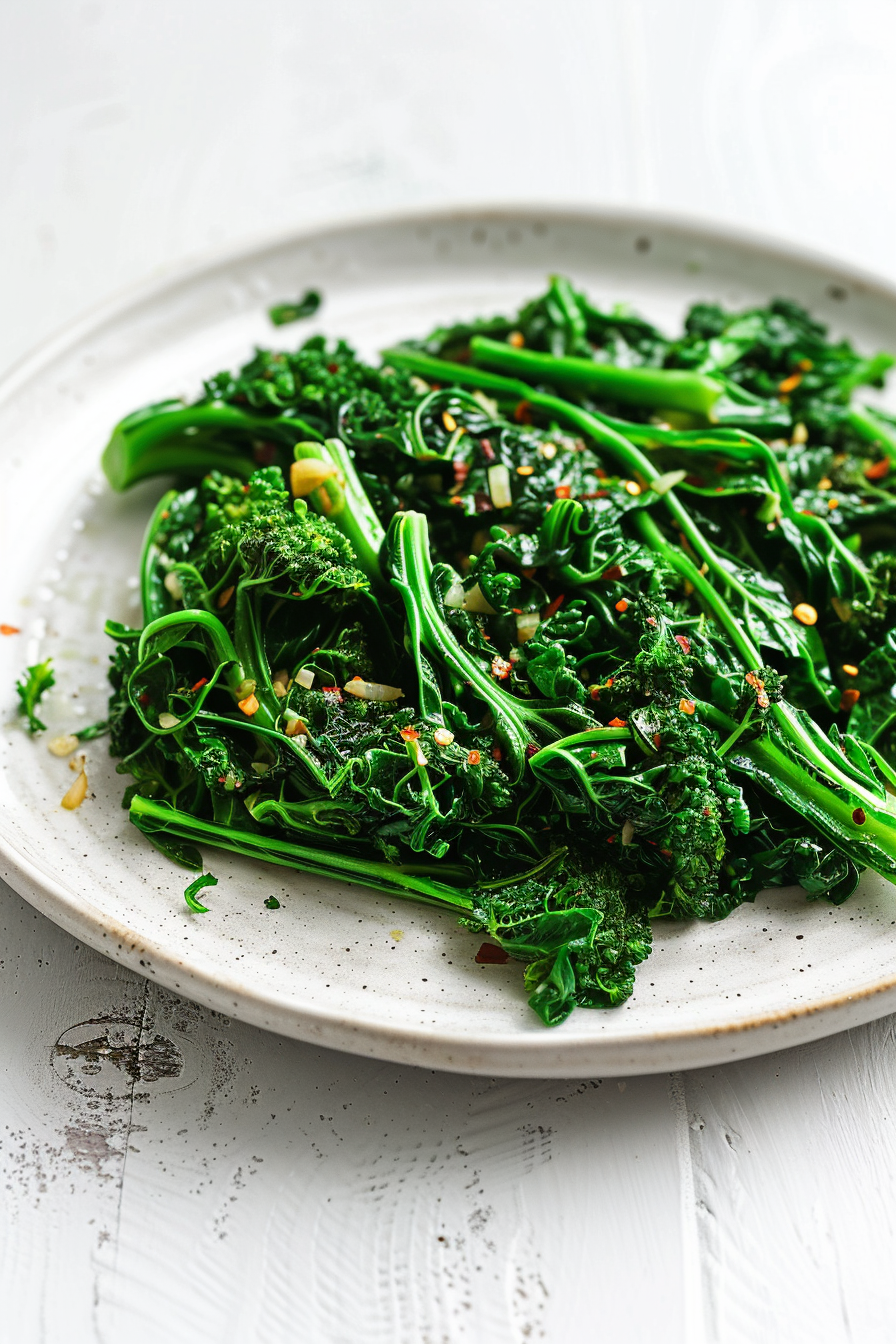 Keto Broccoli Rabe with Garlic and Chili Flakes