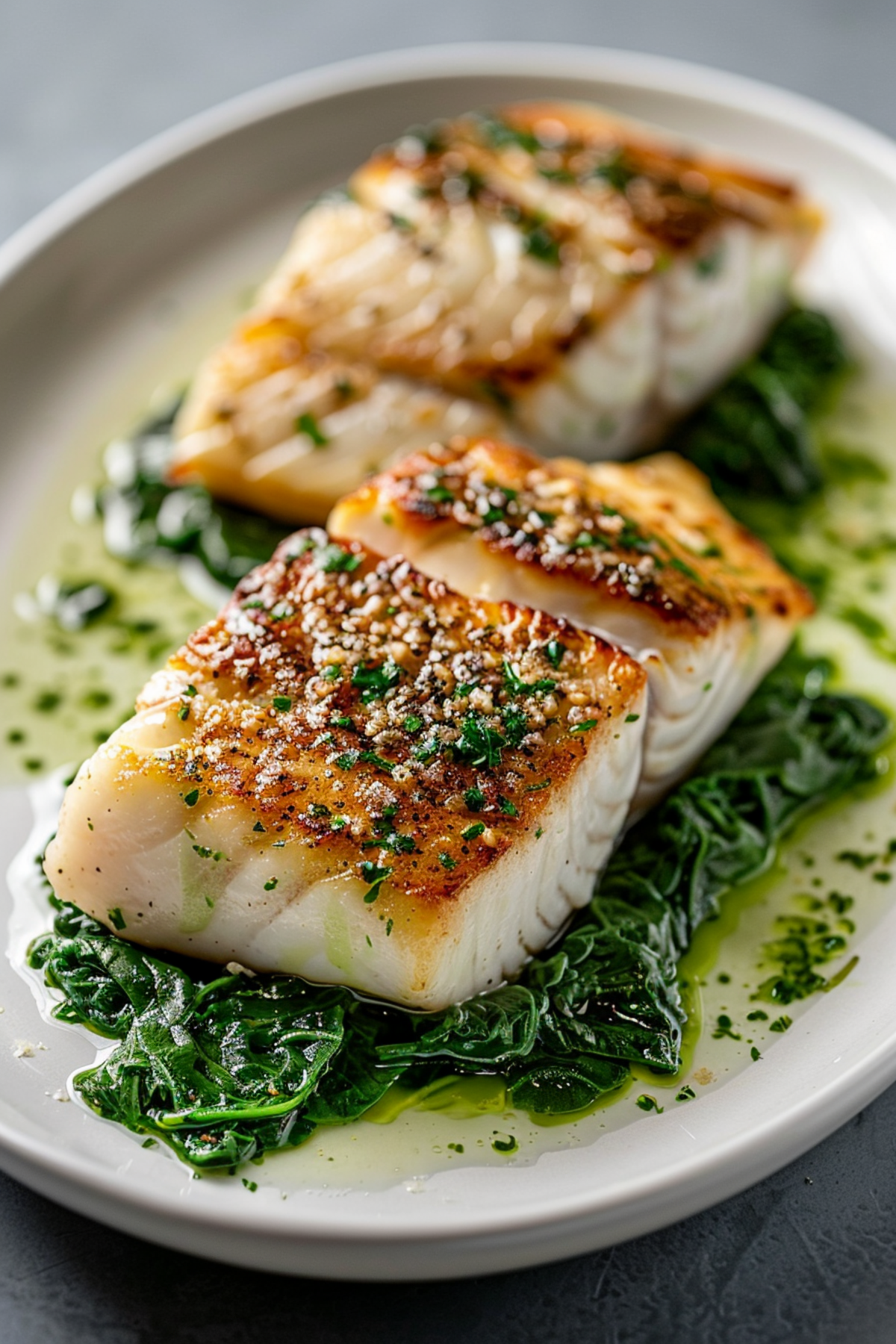 Keto Chilean Seabass with Creamy Spinach Sauce_001