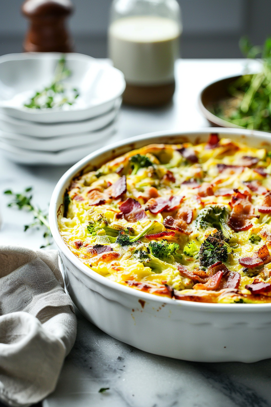 Keto Creamy Broccoli and Bacon Bake