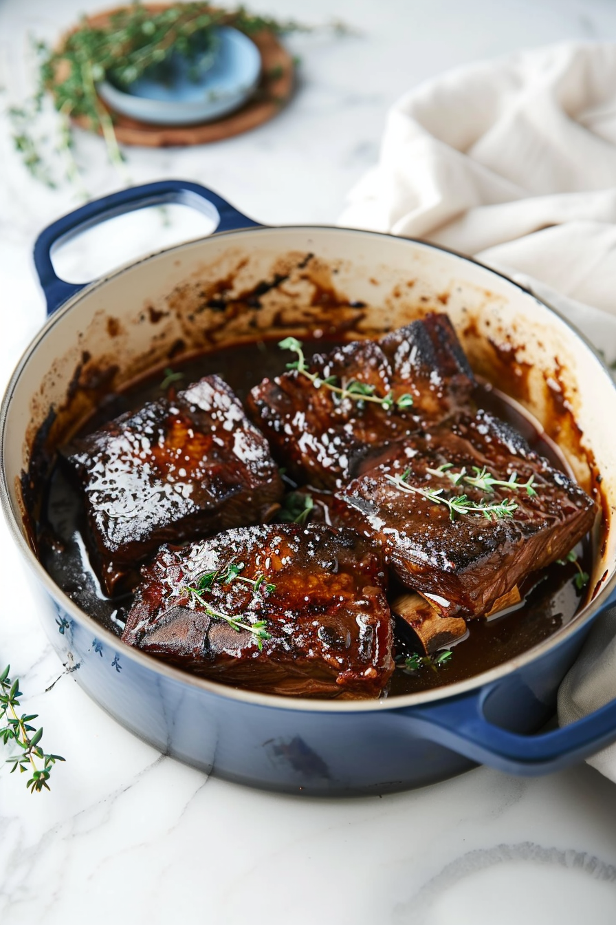 Keto Dutch Oven Balsamic Braised Short Ribs