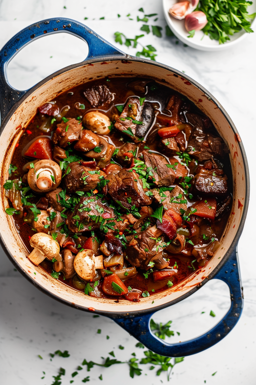 Keto Dutch Oven Beef Bourguignon