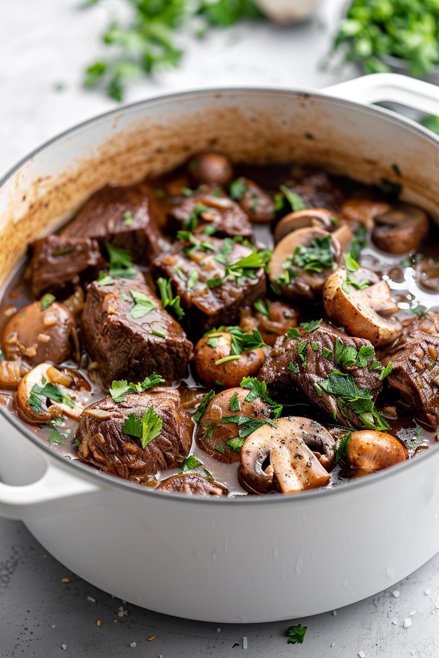 Keto Dutch Oven Beef and Mushroom Stew