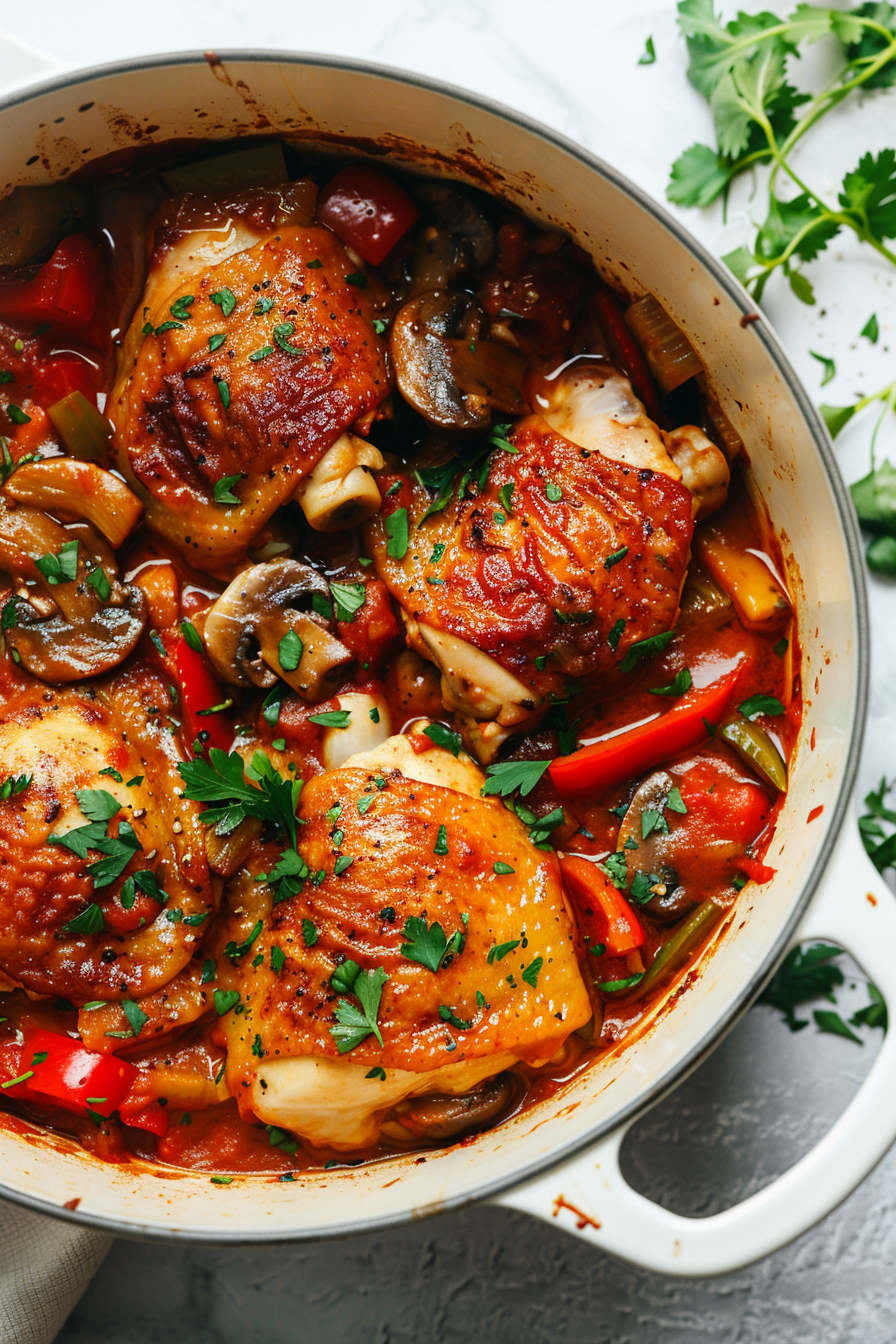 Keto Chicken Cacciatore in Dutch Oven