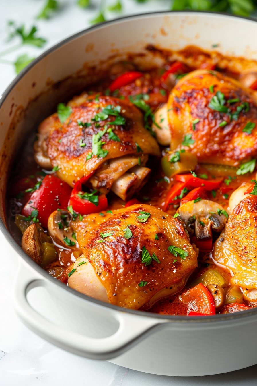 Keto Dutch Oven Chicken Cacciatore