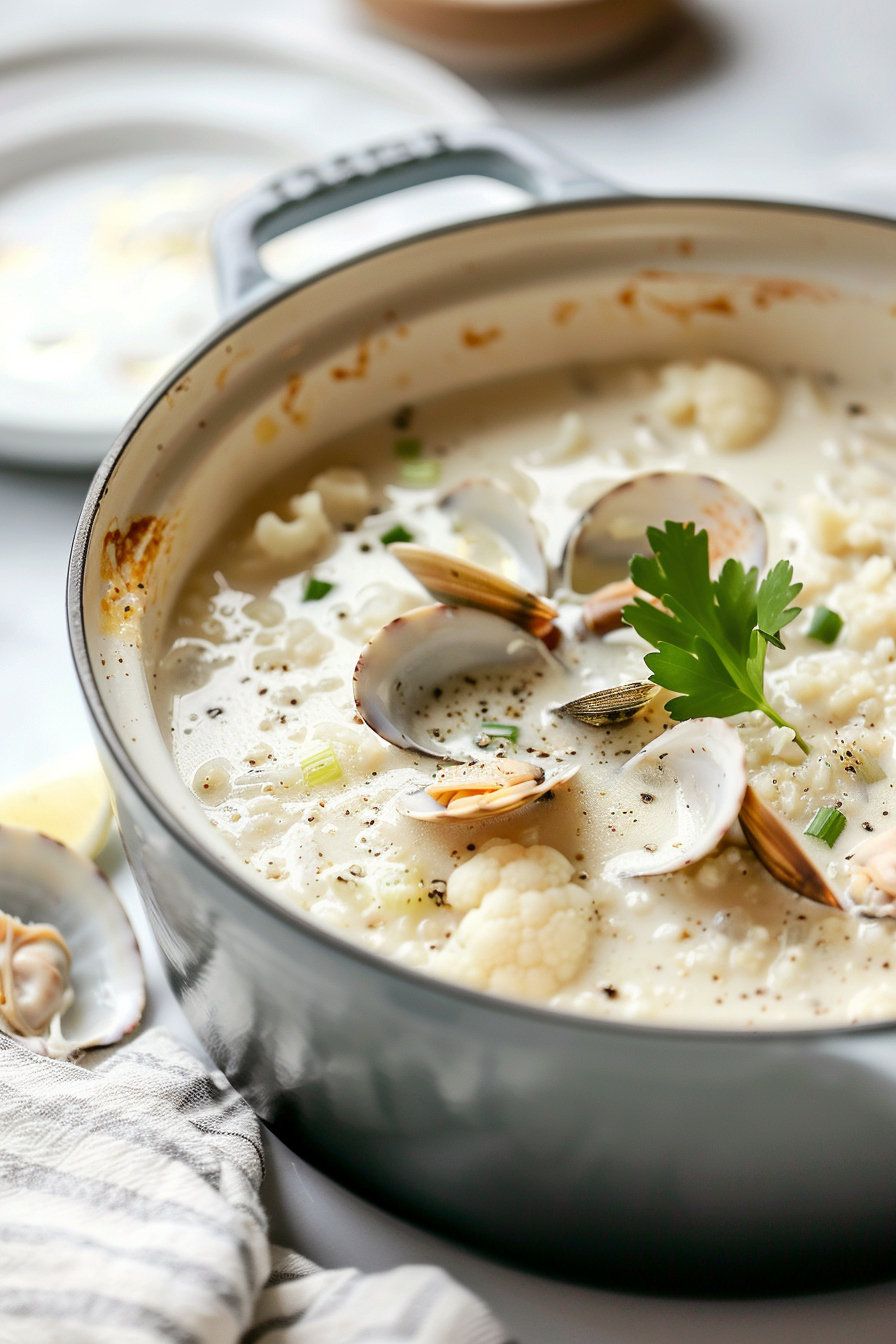 Keto Dutch Oven Clam Chowder