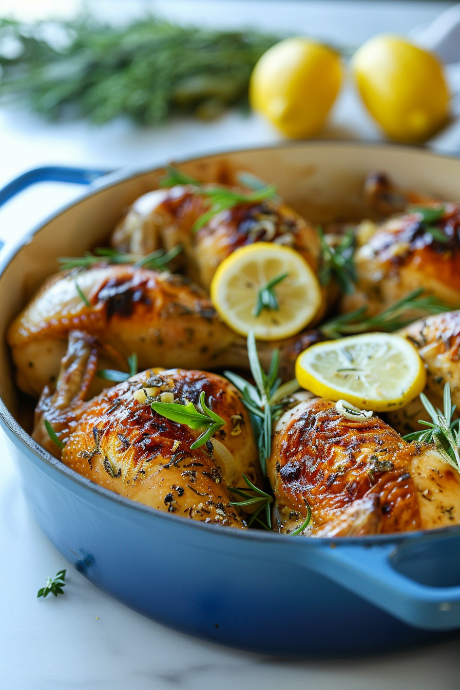 Ingredients for Keto Dutch Oven Lemon Herb Roasted Chicken