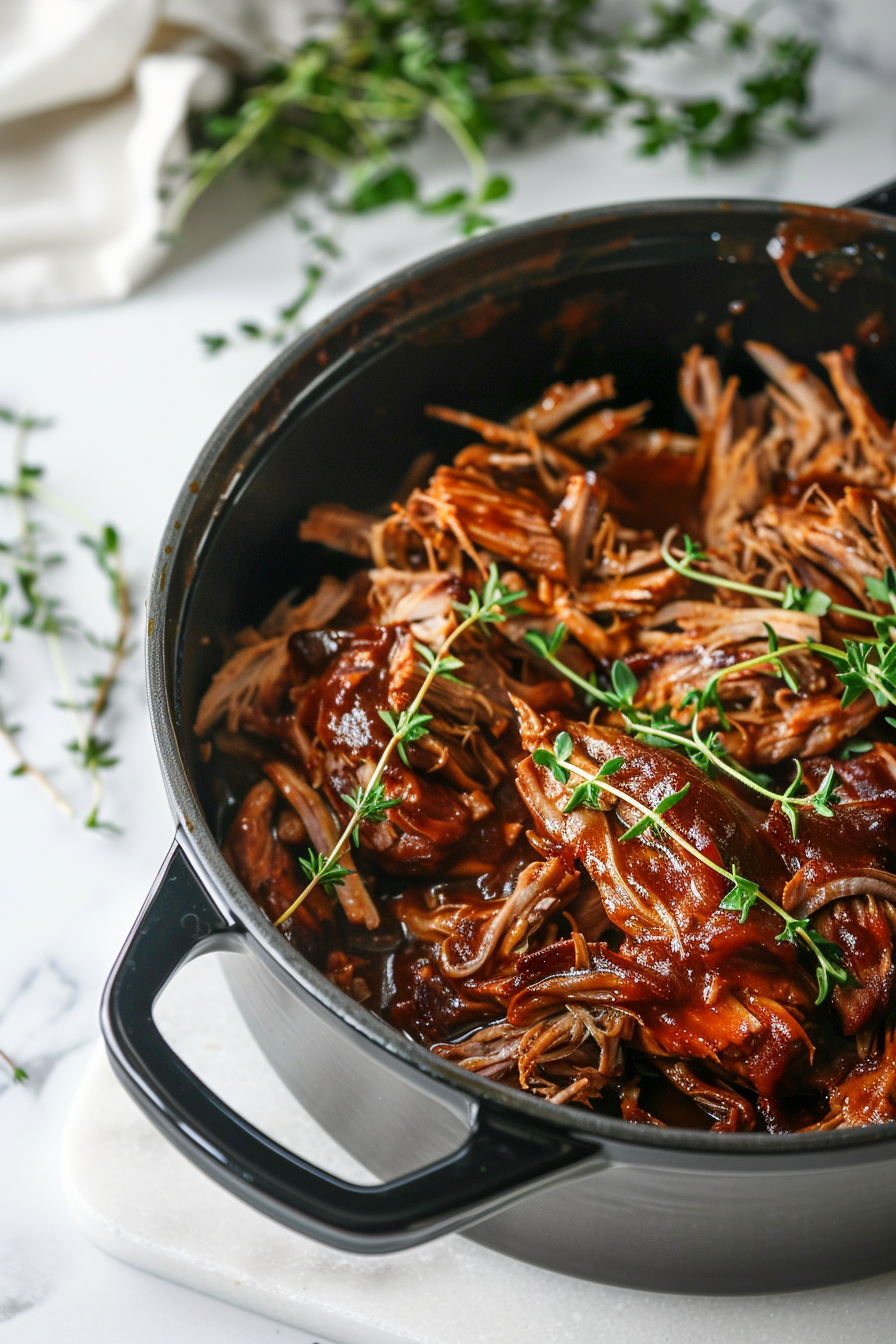 Keto Dutch Oven Pulled Pork Cooking