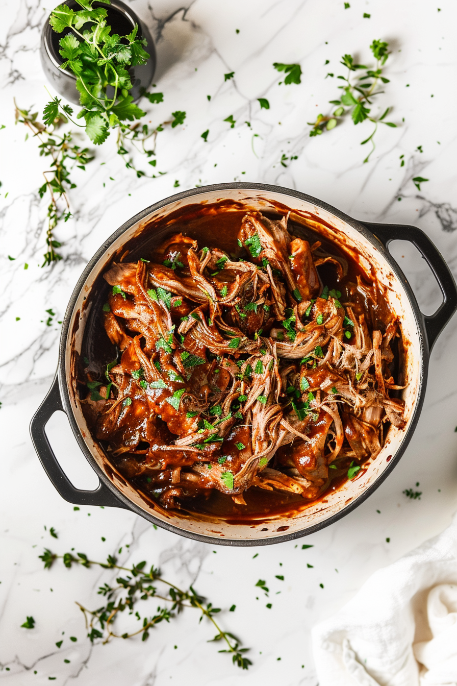 Keto Dutch Oven Pulled Pork with Smoky BBQ Sauce