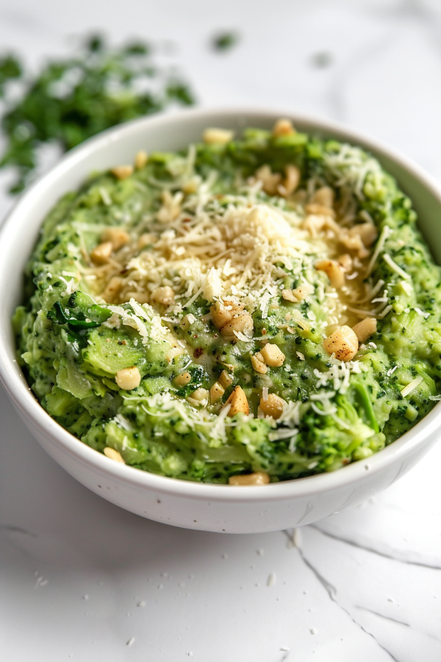 Keto Garlic and Parmesan Broccoli Mash