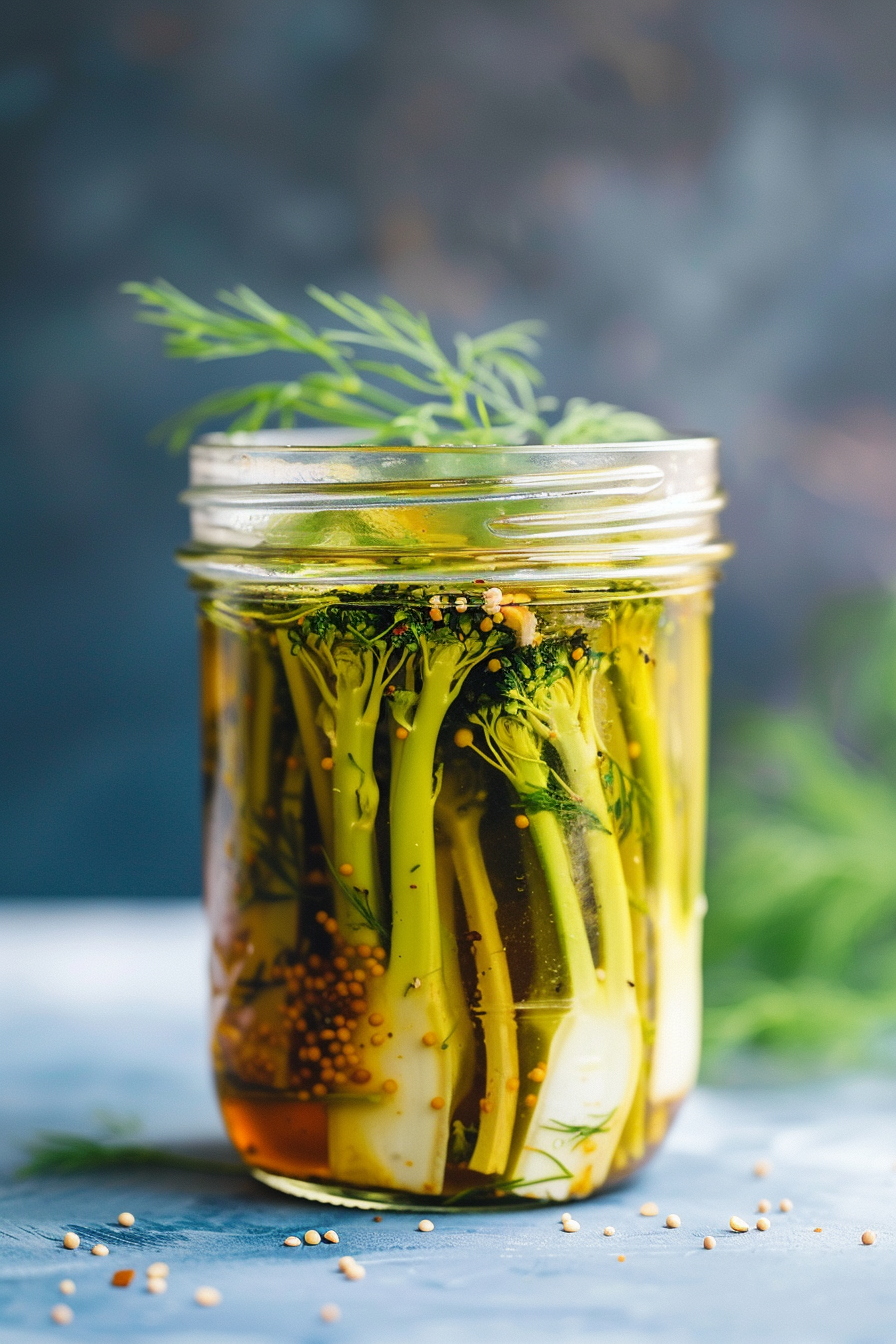 Keto Pickled Broccoli Stems