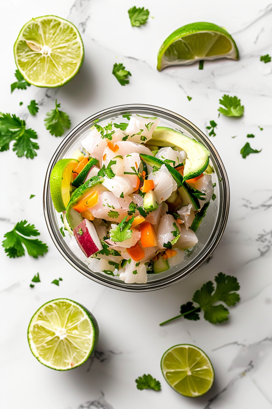 Keto Seabass Ceviche with Avocado and Lime