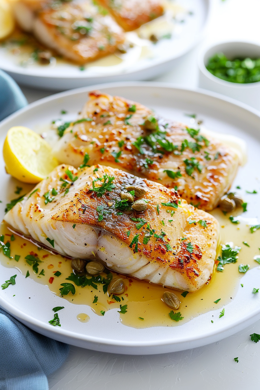 Keto Seabass Piccata Ready to Serve