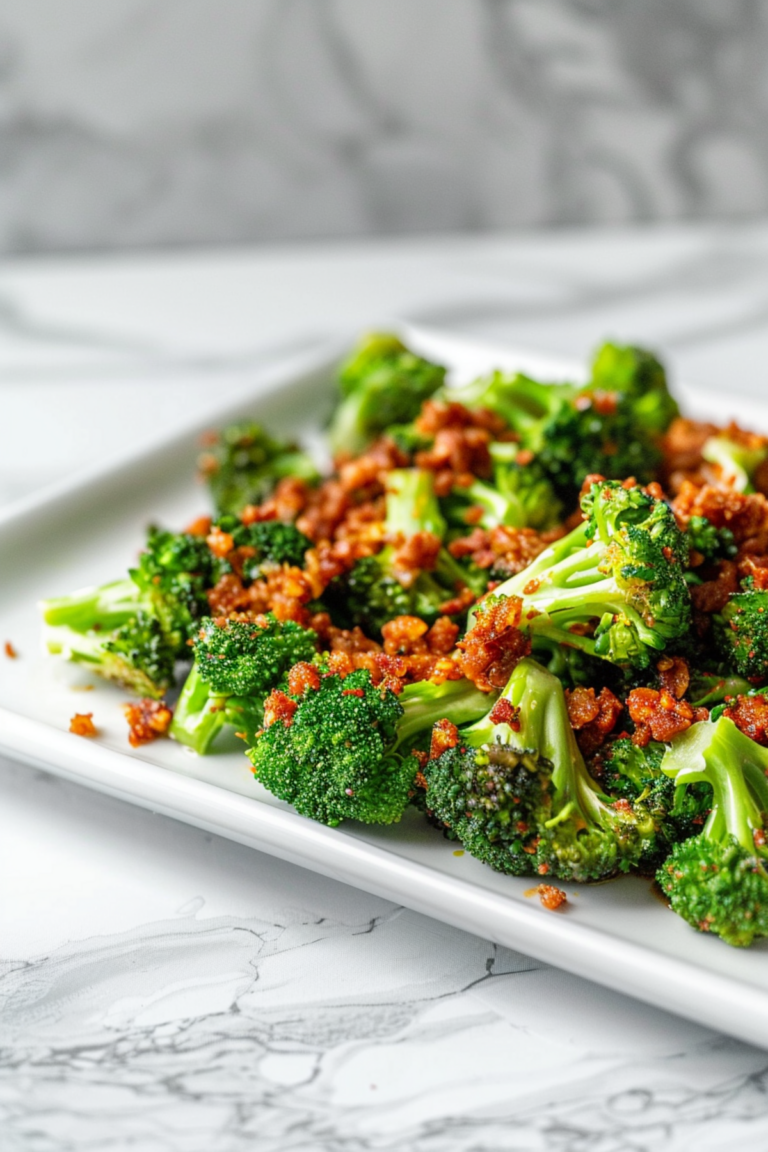 Spicy Keto Broccoli with Chorizo Crumbs_001