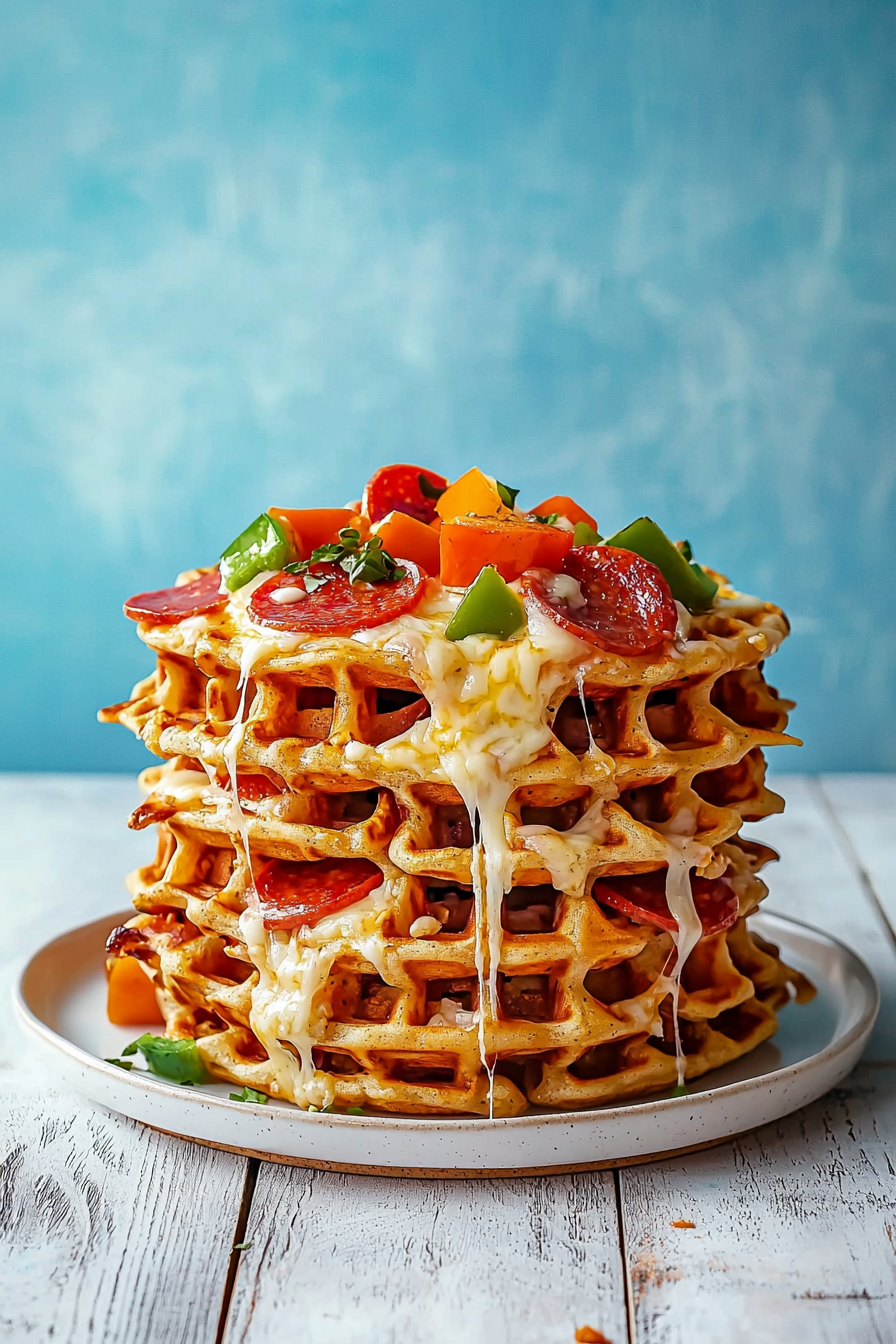 Delicious Almond Flour Pizza Waffles