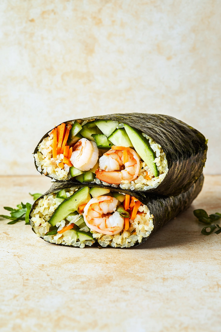 Cauliflower Rice Sushi Burritos