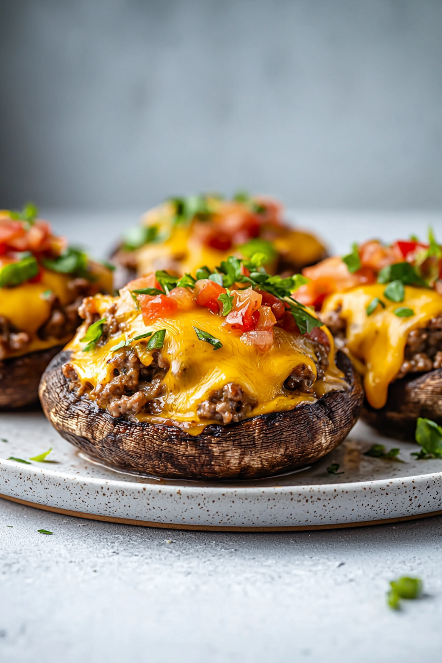 Cheeseburger-Stuffed Portobello Mushrooms