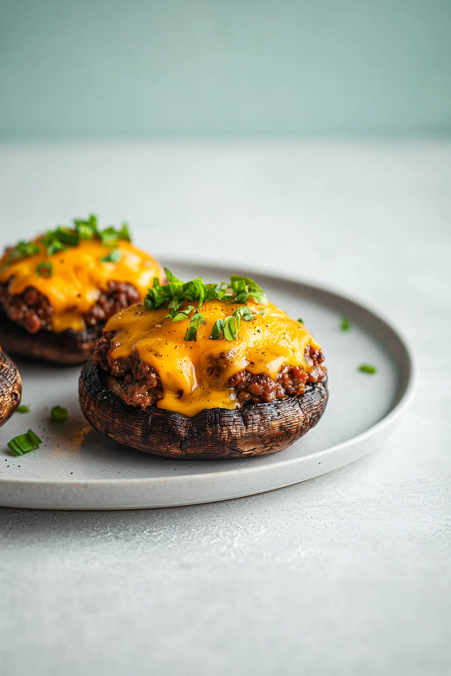 Cheeseburger-Stuffed Portobello Mushrooms