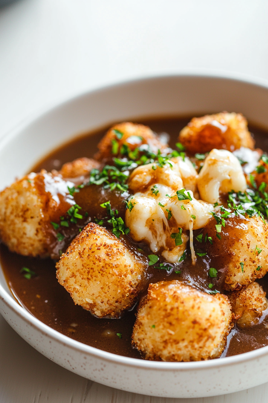 Keto Cauliflower Tater Tot Poutine