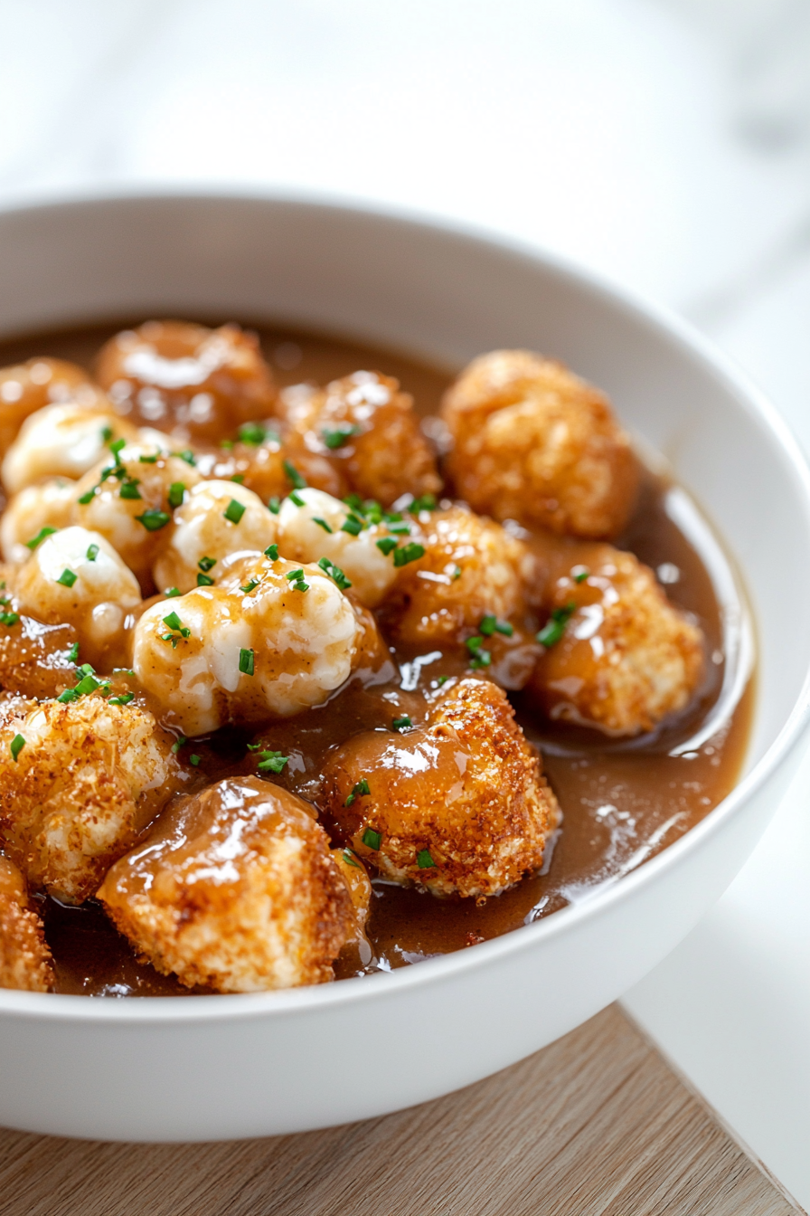 Keto Cauliflower Tater Tot Poutine