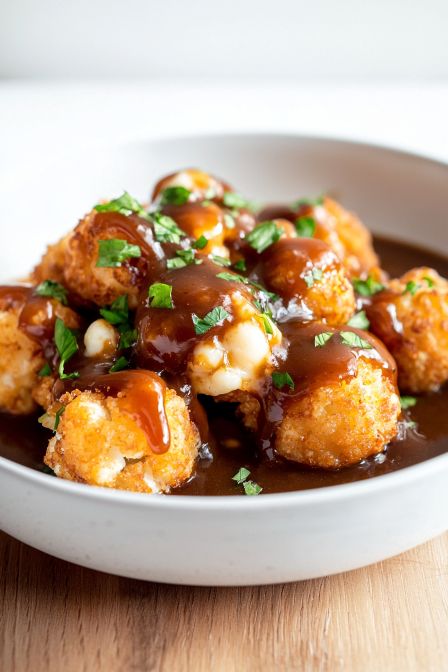 Keto Cauliflower Tater Tot Poutine