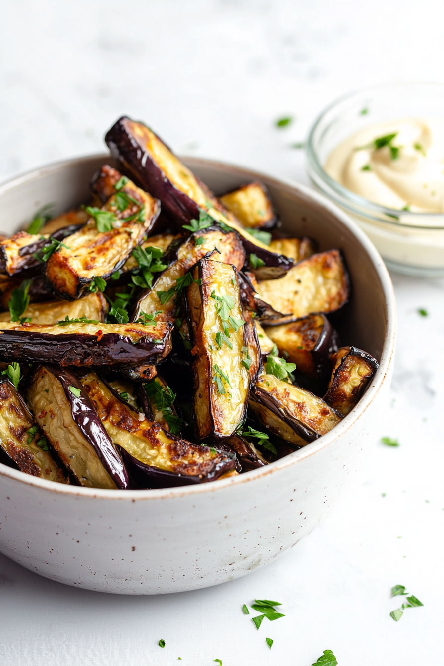 Keto Eggplant Fries with Garlic Aioli