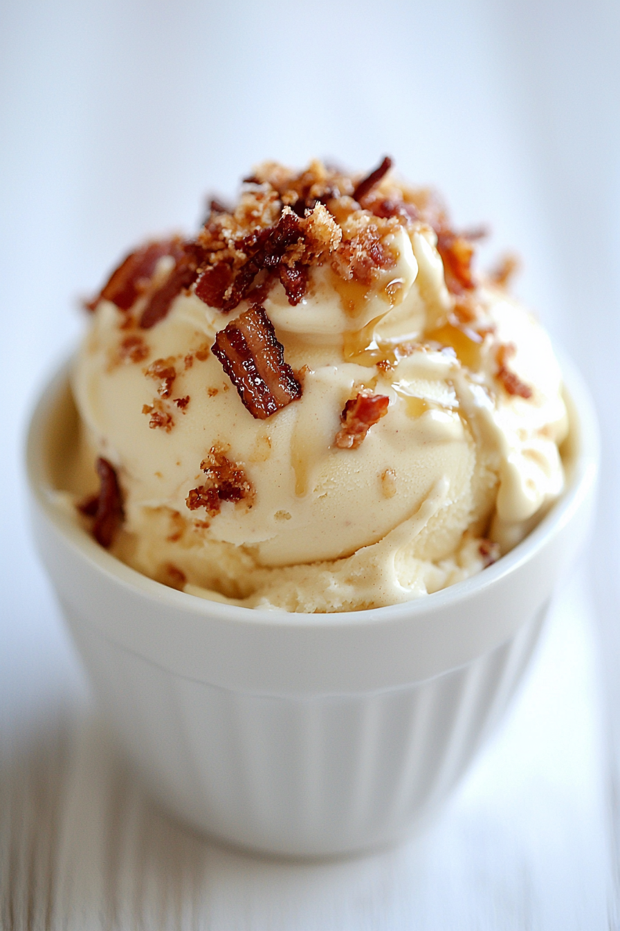 Churning Keto Maple Bacon Ice Cream