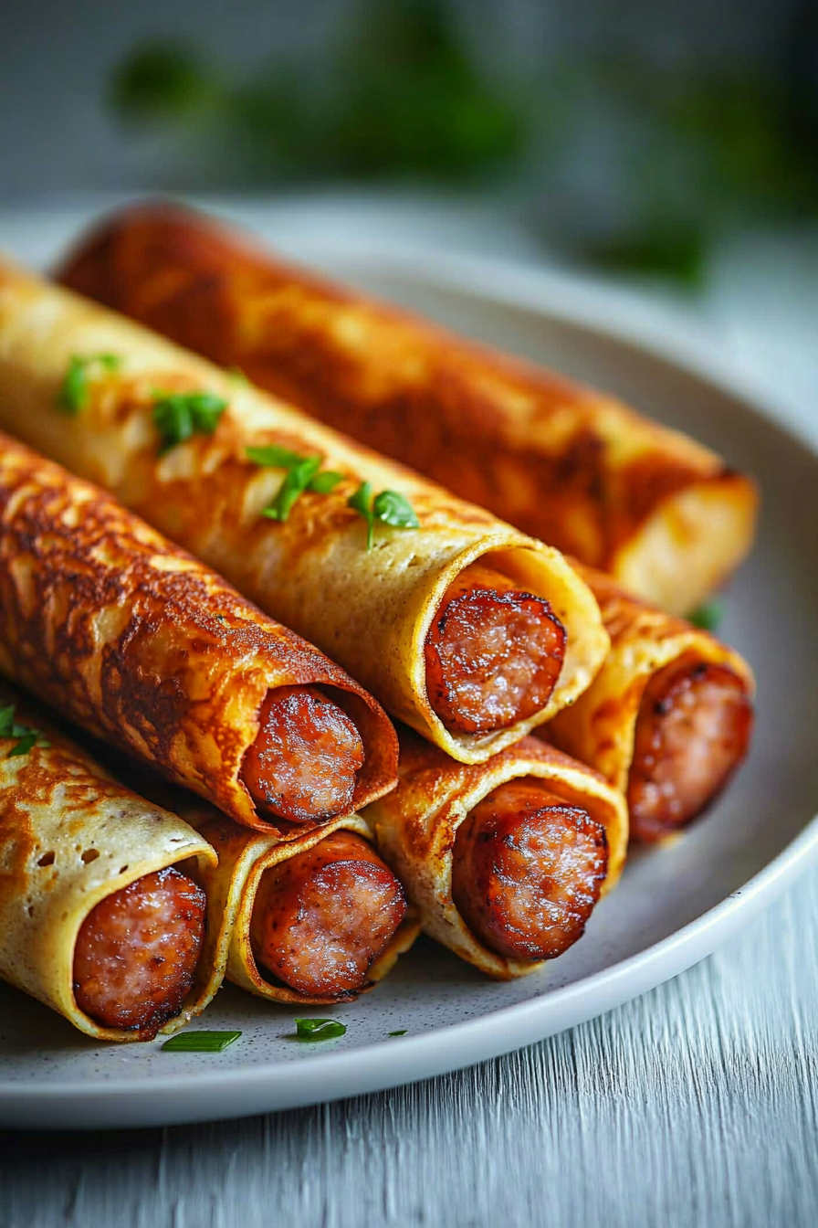 Keto Pancake-Wrapped Sausages