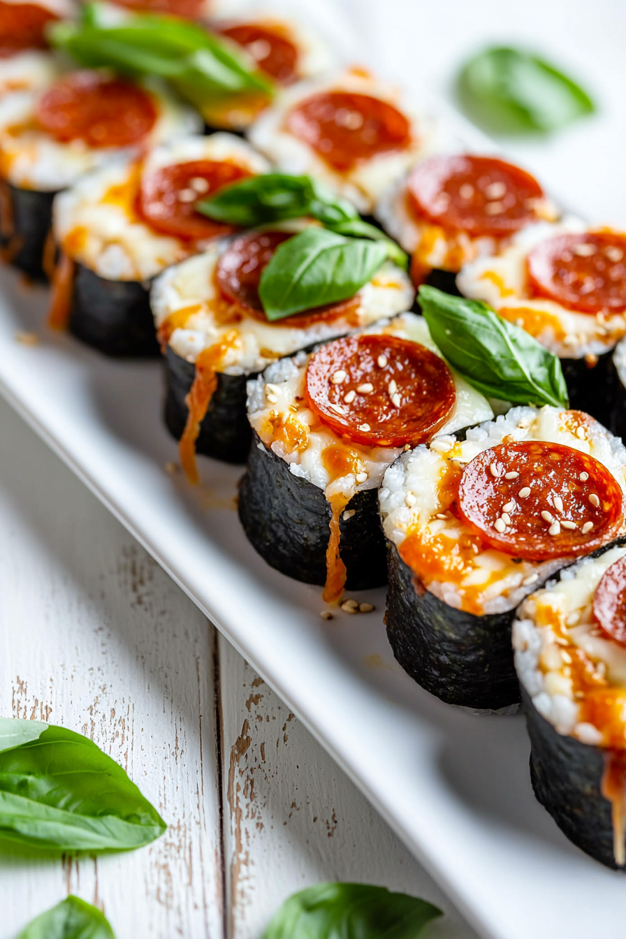 Keto Pizza Sushi Rolls