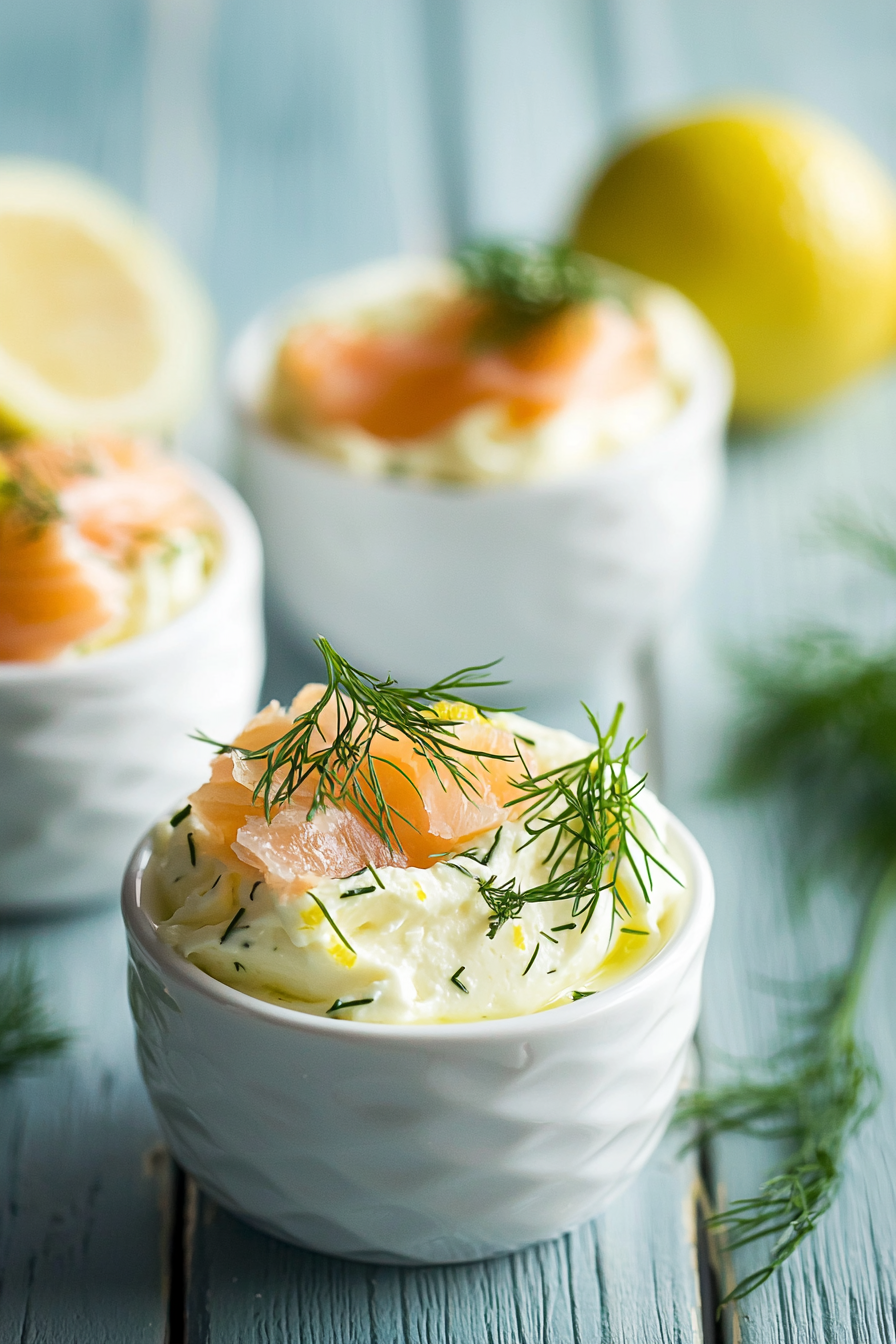 Chilled Lemon and Dill Salmon Cheesecake Bites
