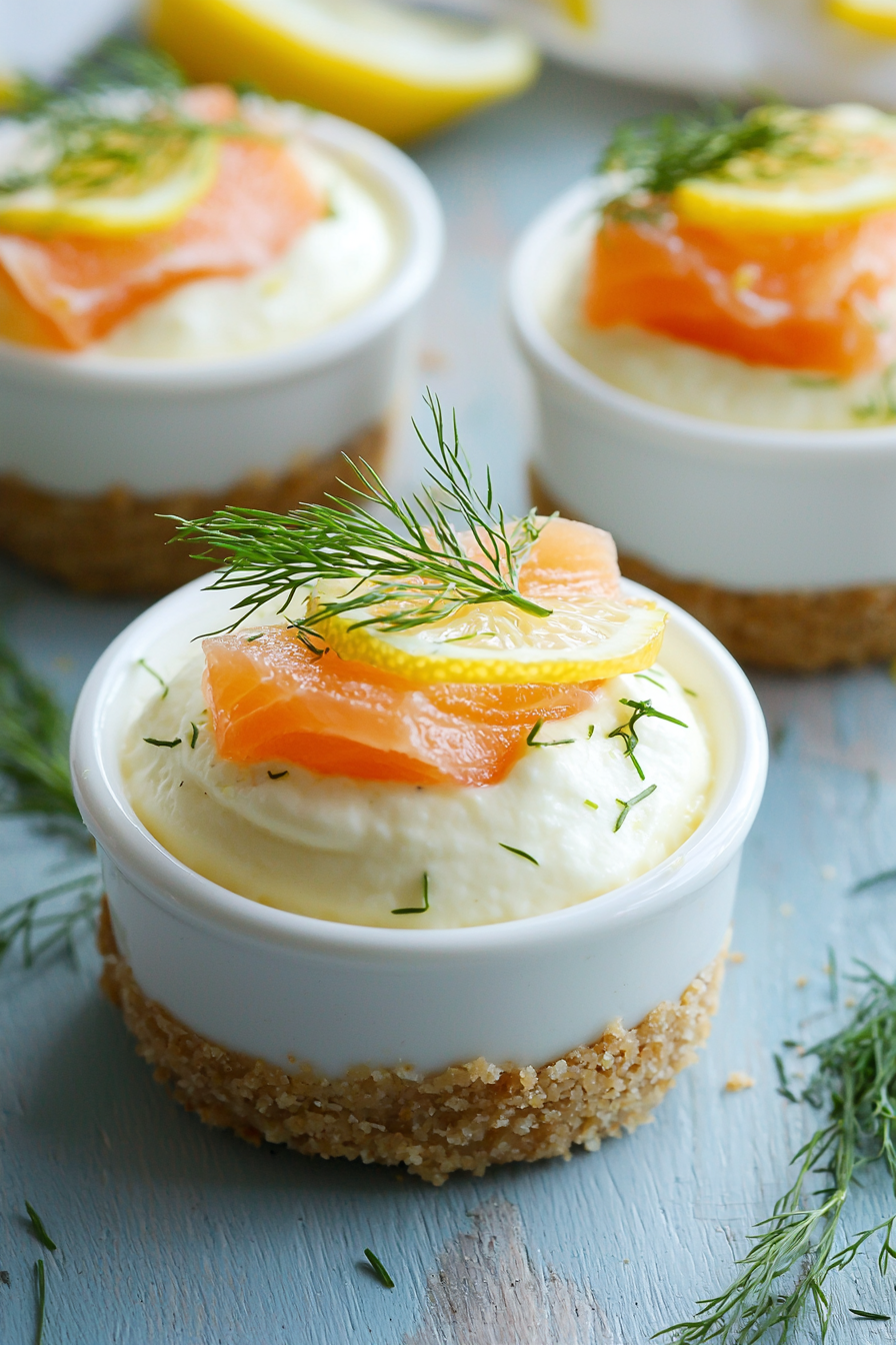 Lemon and Dill Salmon Cheesecake Bites Preparation