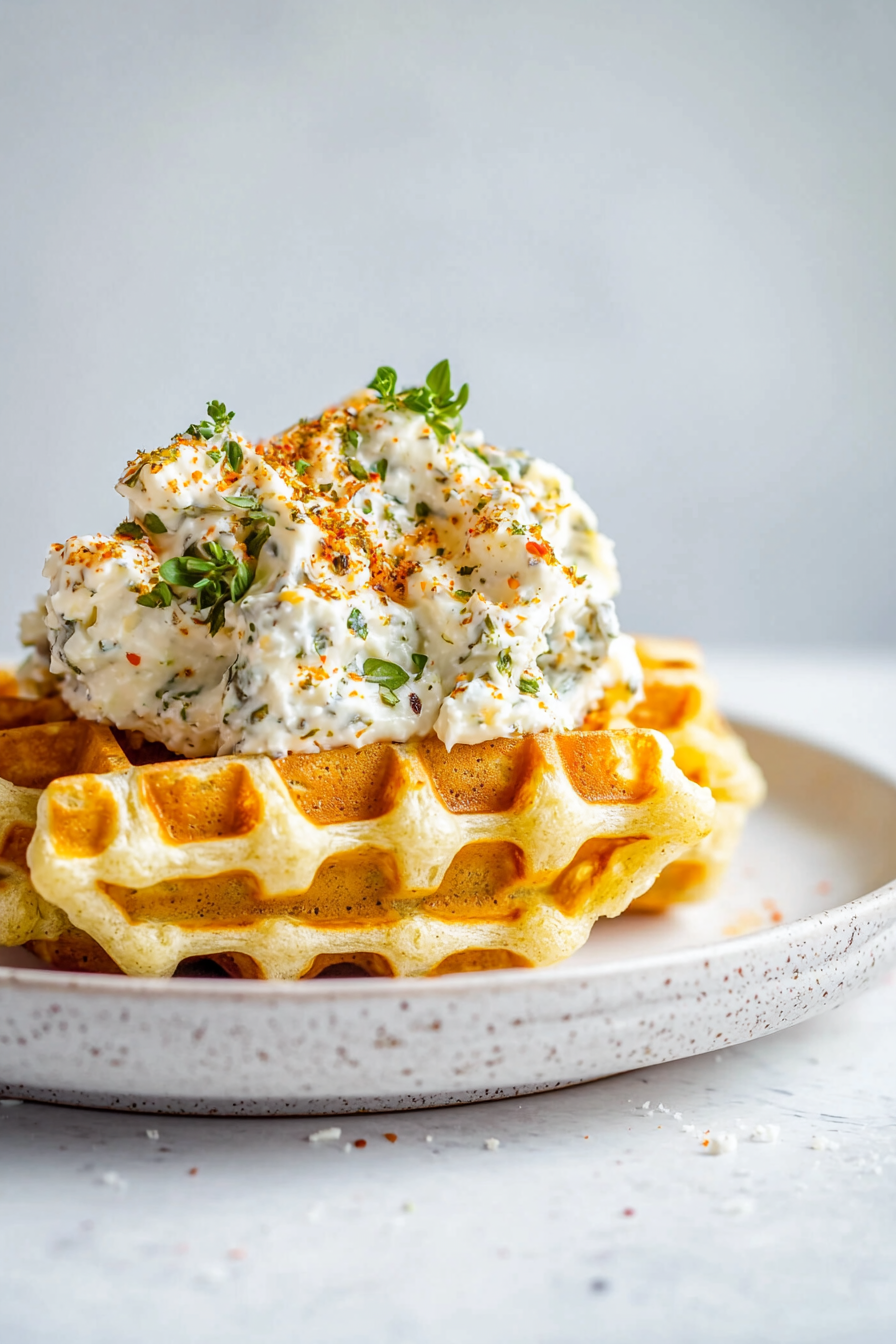 Savory Waffles with Herb Cream Cheese