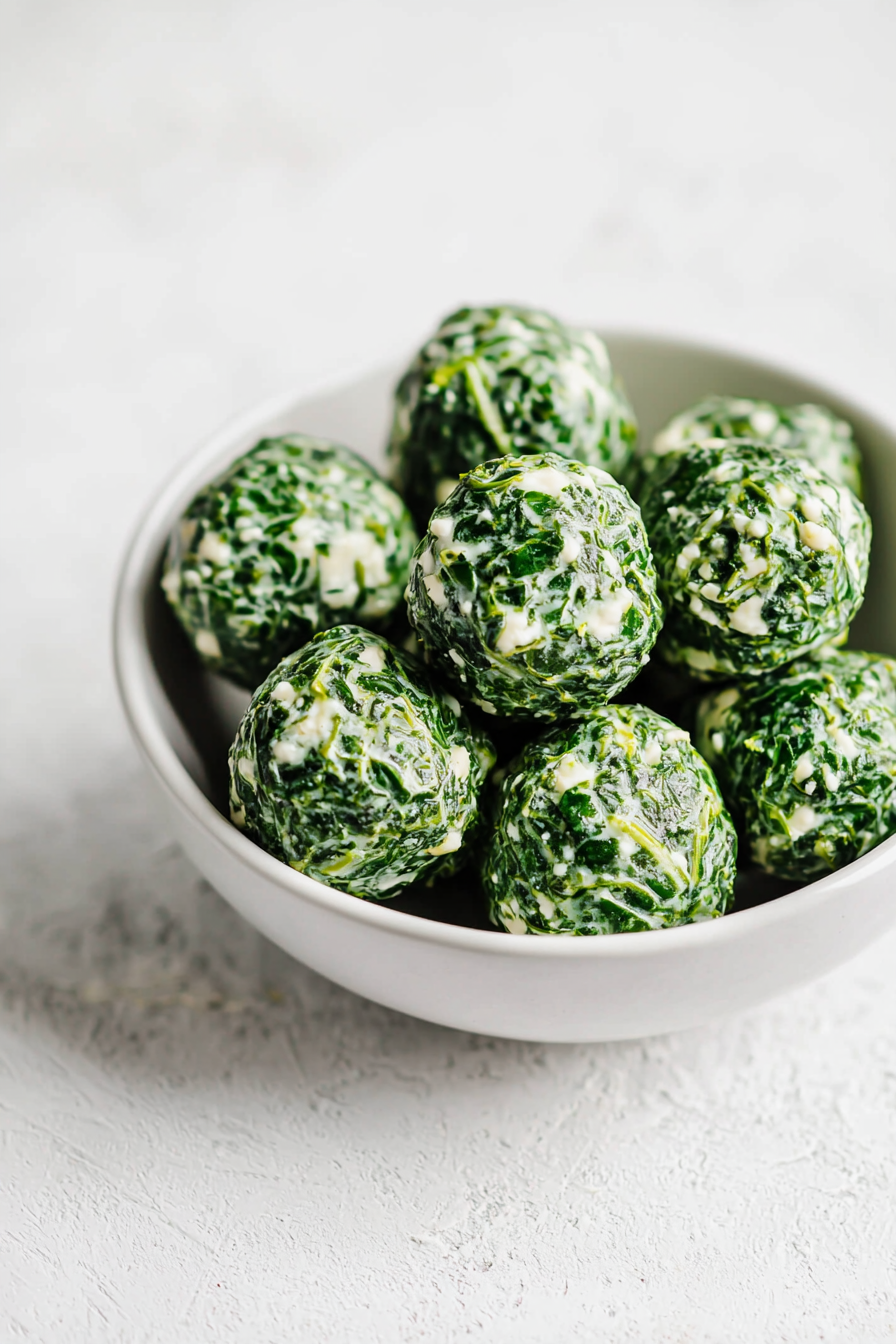 Making Spinach and Goat Cheese Fat Bombs