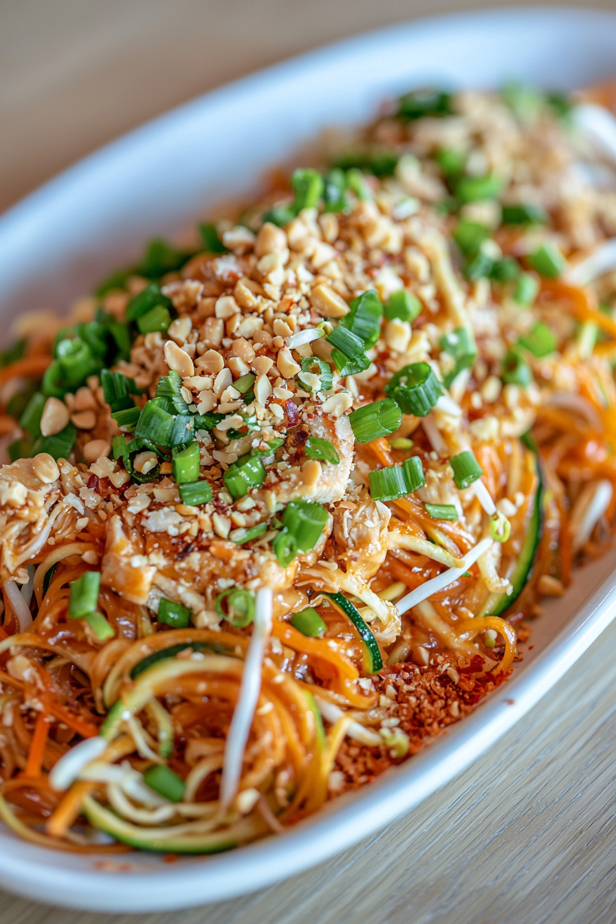 Zucchini Noodle Pad Thai Nachos