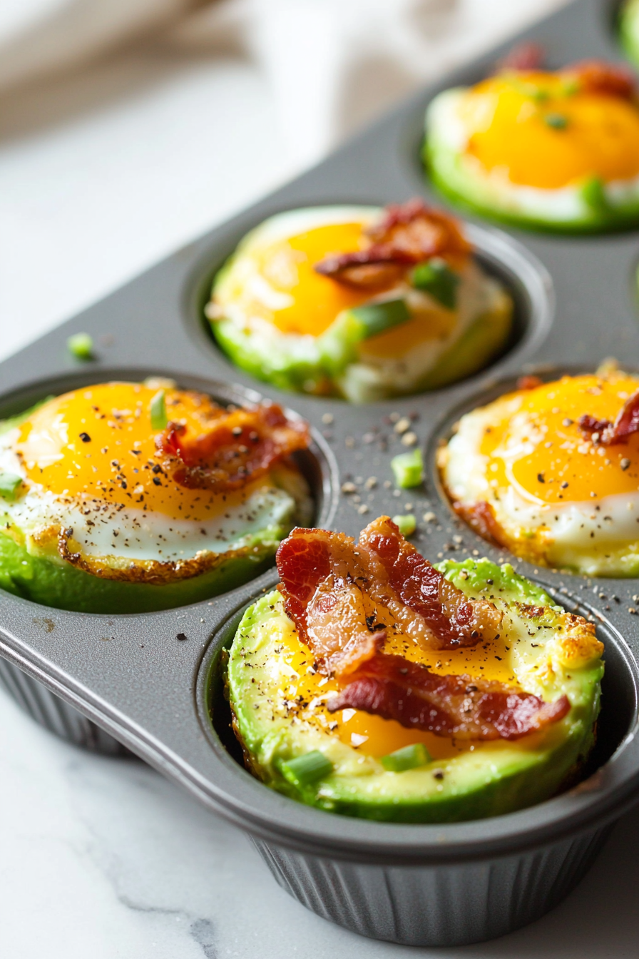 Avocado and Bacon Keto Egg Cups