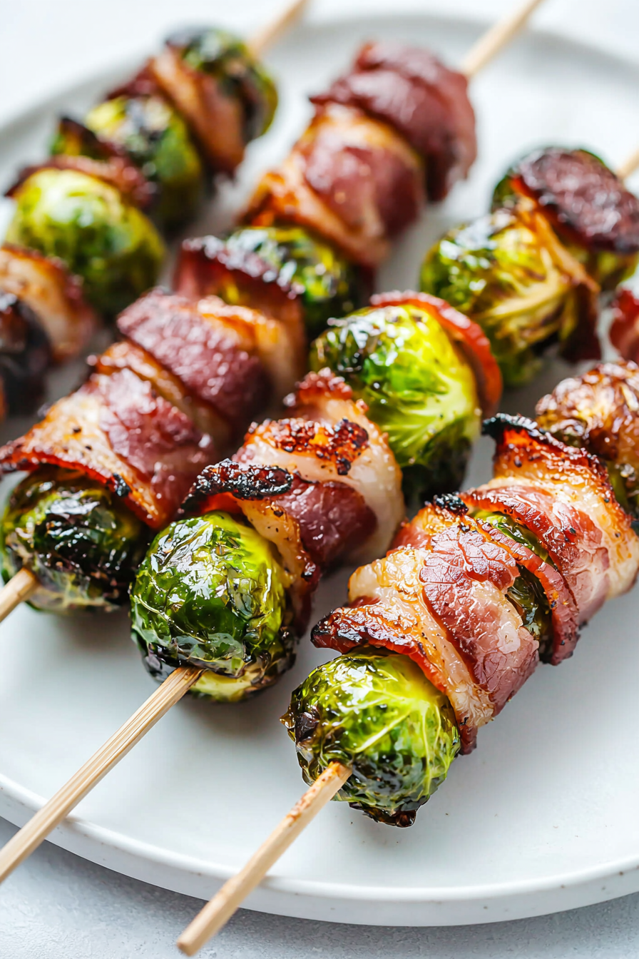 Bacon-Wrapped Brussels Sprouts Skewers