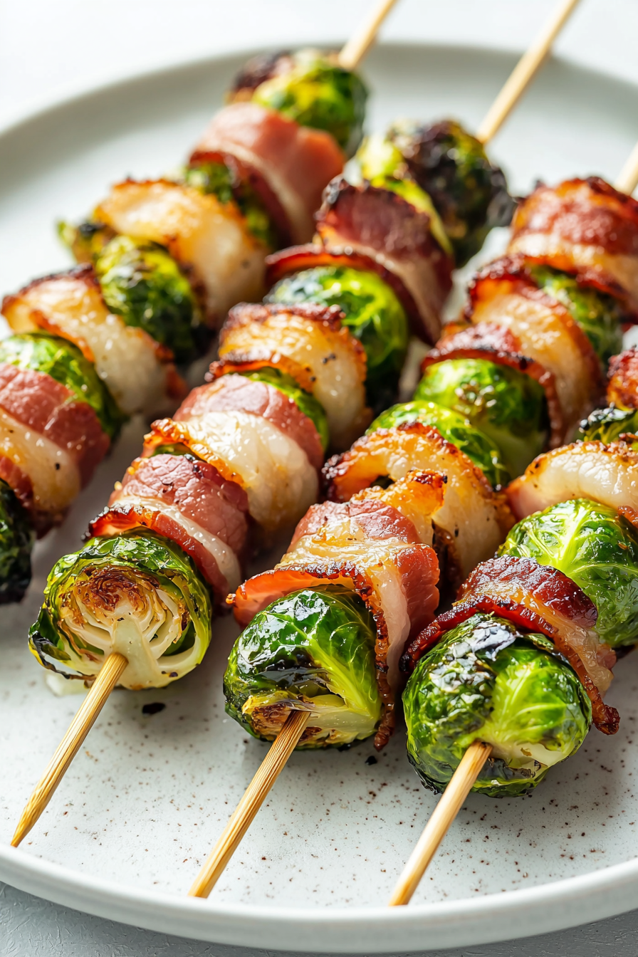Bacon-Wrapped Brussels Sprouts Skewers