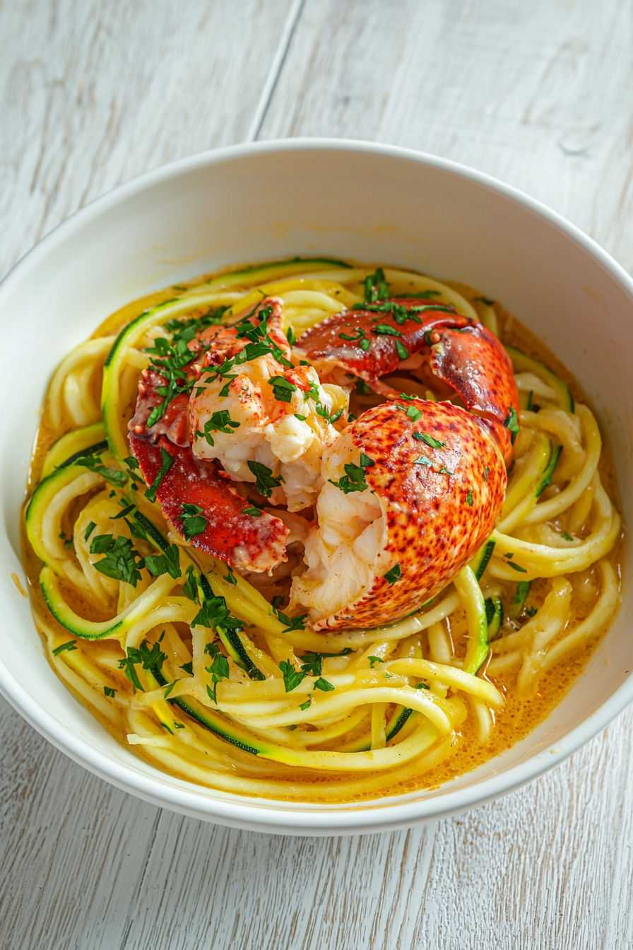 Buttered Lobster Zoodles in Skillet