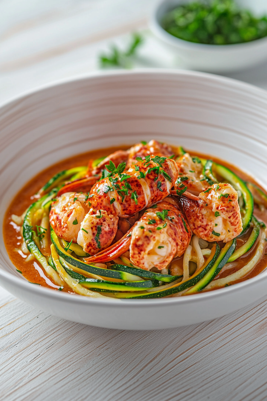 Cooking Buttered Lobster Zoodles
