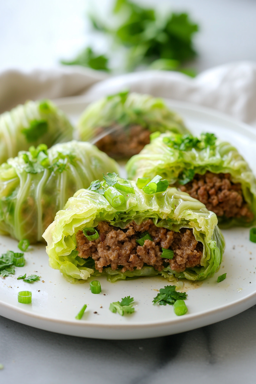 Cabbage-Wrapped Keto Dumplings Cooking