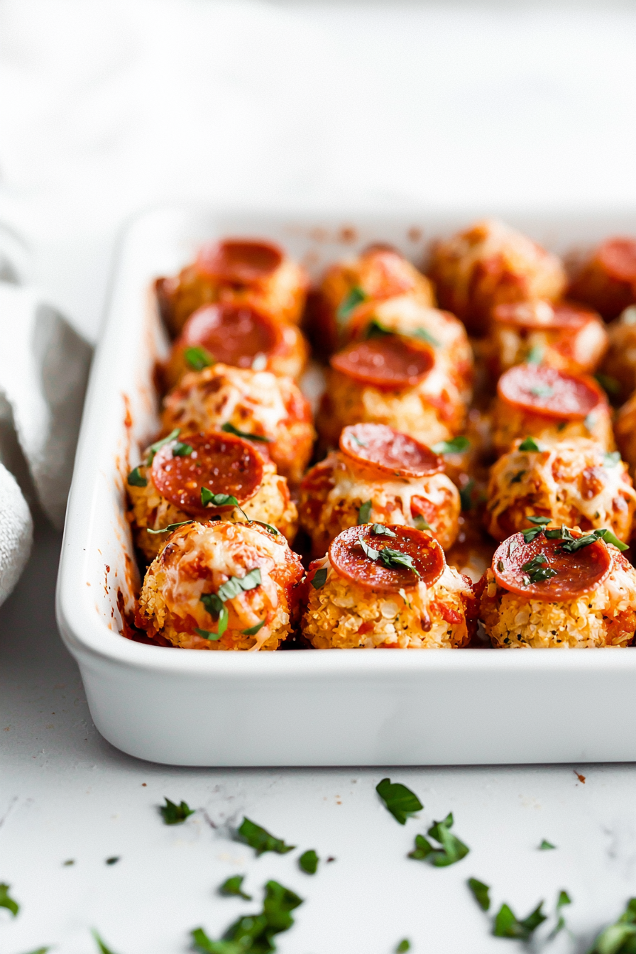 Cauliflower Pizza Bagel Bites Finished