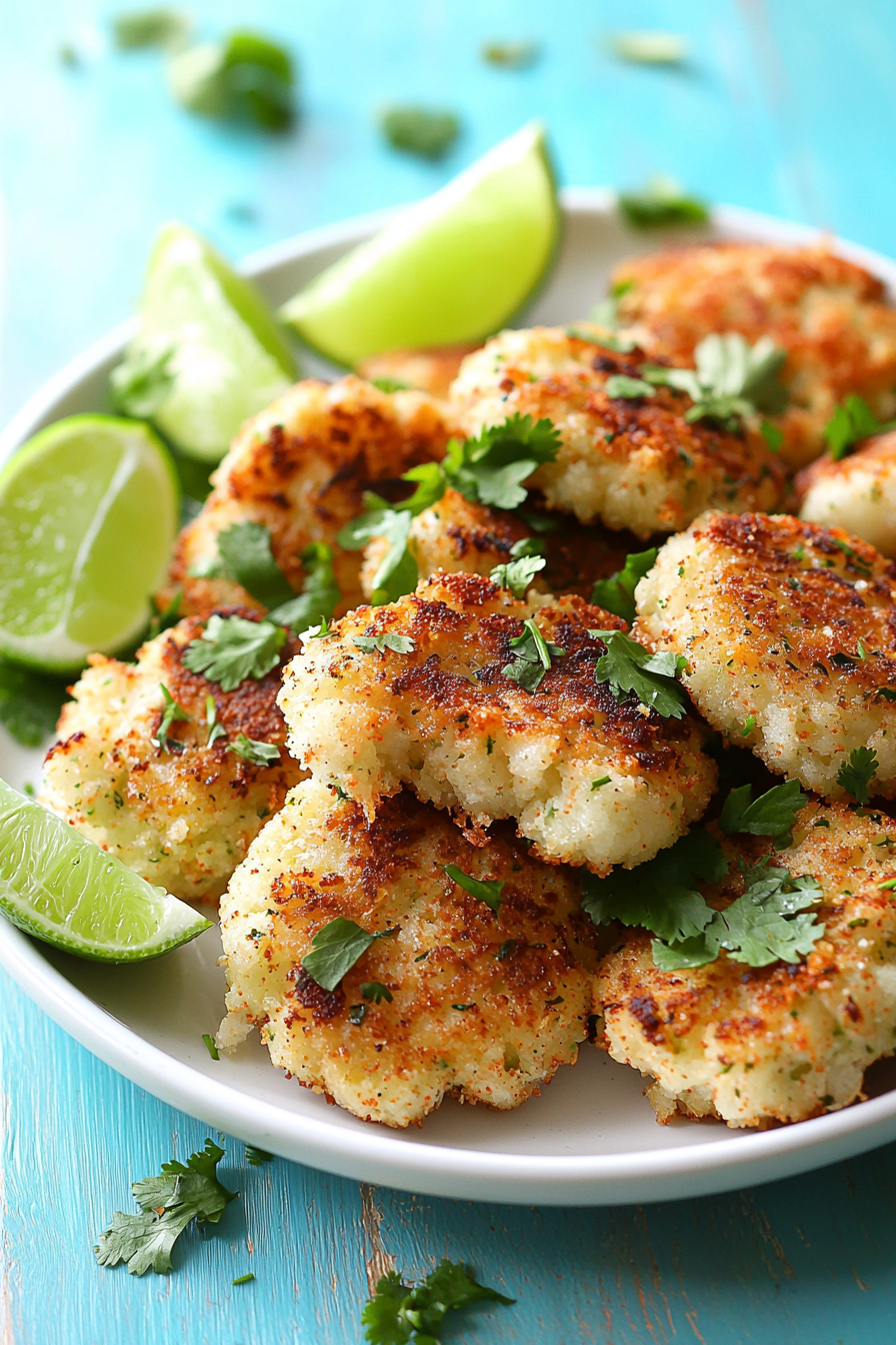 Chili Lime Cauliflower Rice Fritters