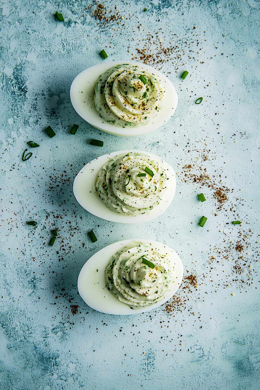 Cream Cheese and Chive Deviled Eggs