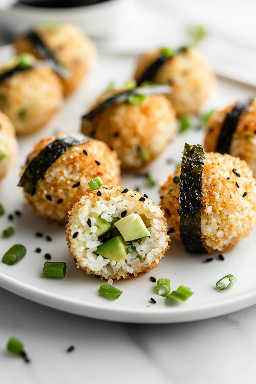 Fried Cauliflower Rice Sushi Balls