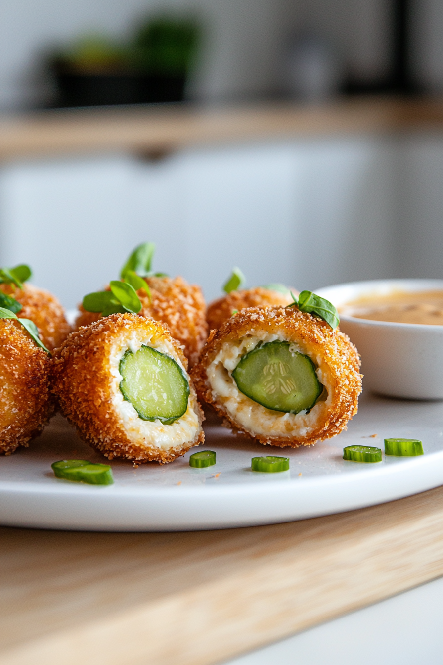 Fried Cheese Pickle Roll-Ups