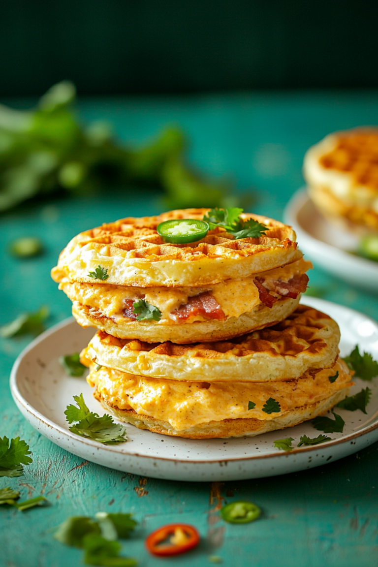 Jalapeño Cheddar Keto Waffle Sandwiches_001