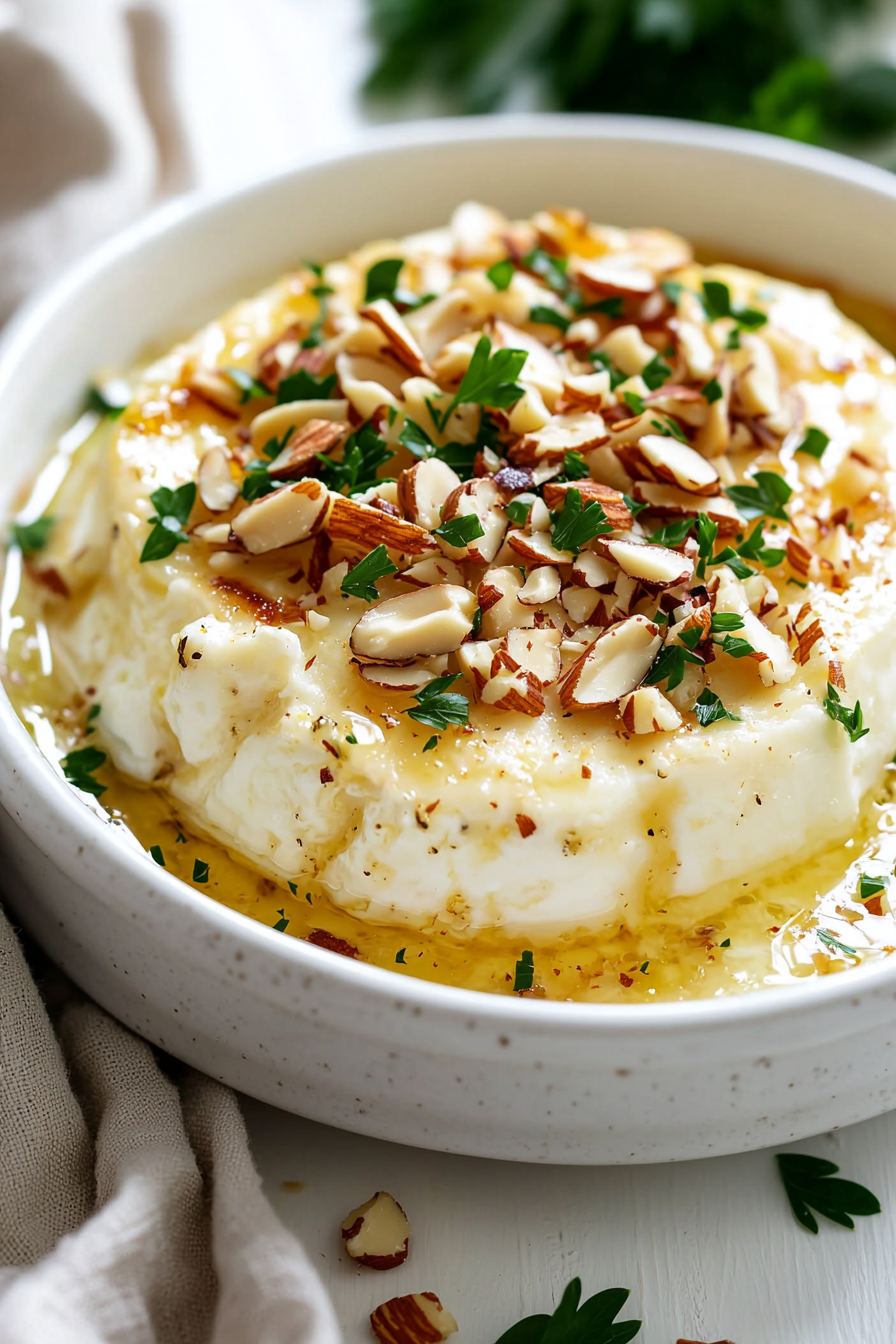 Keto Baked Brie with Garlic and Almonds