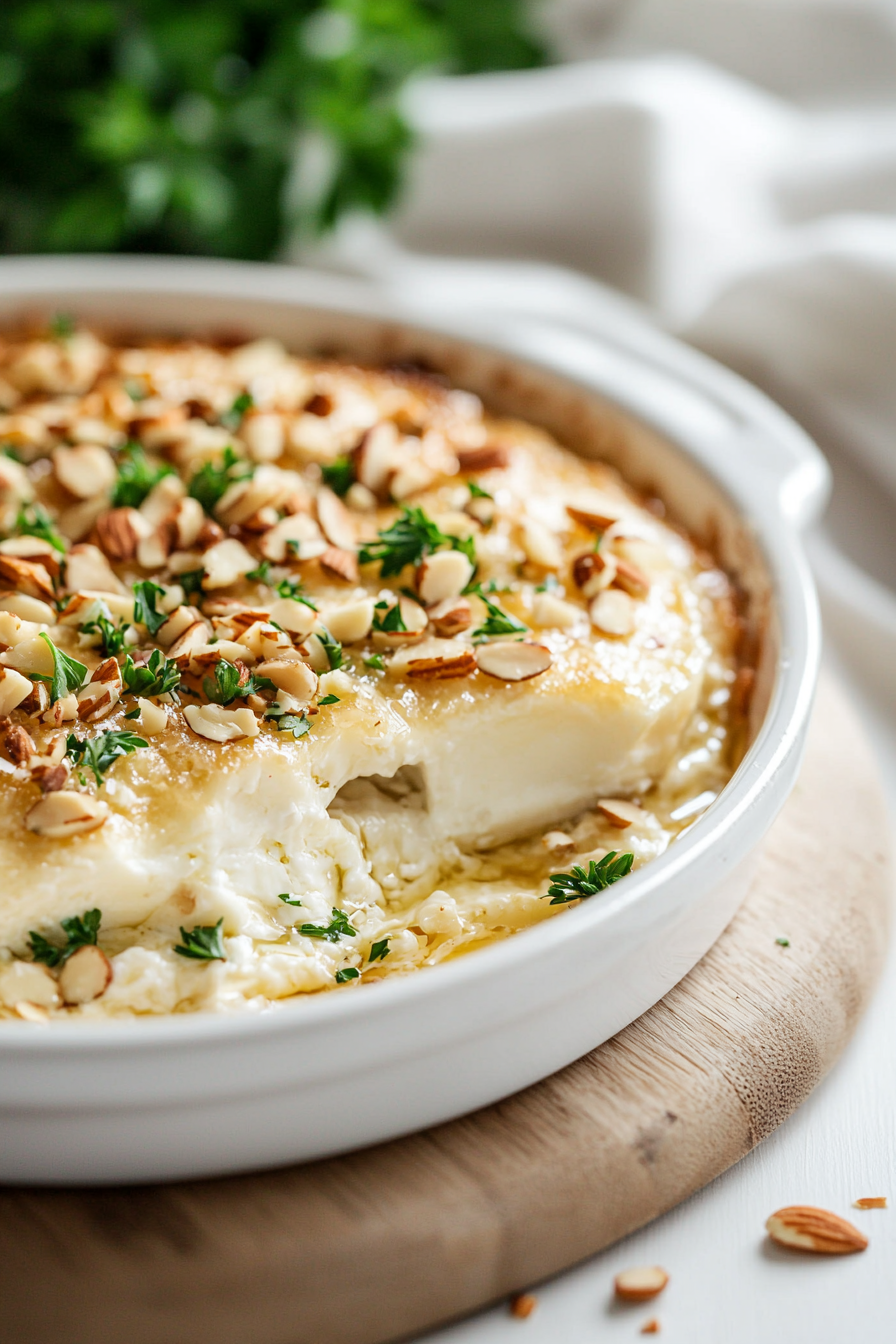Keto Baked Brie with Garlic and Almonds