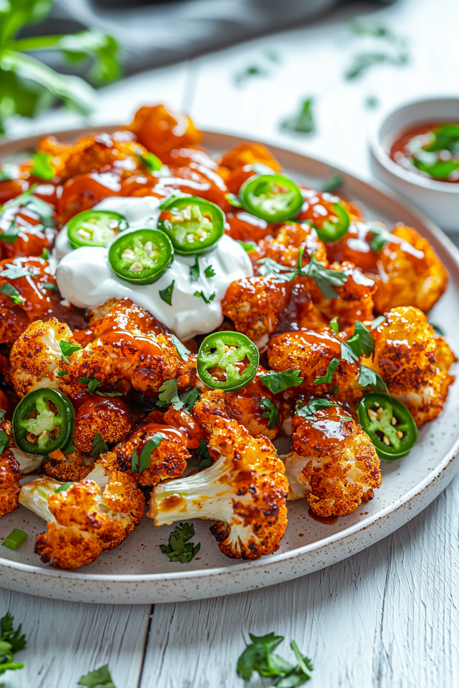 Keto BBQ Cauliflower Nachos