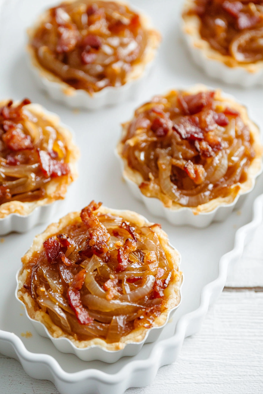 Keto Caramelized Onion and Bacon Tartlets