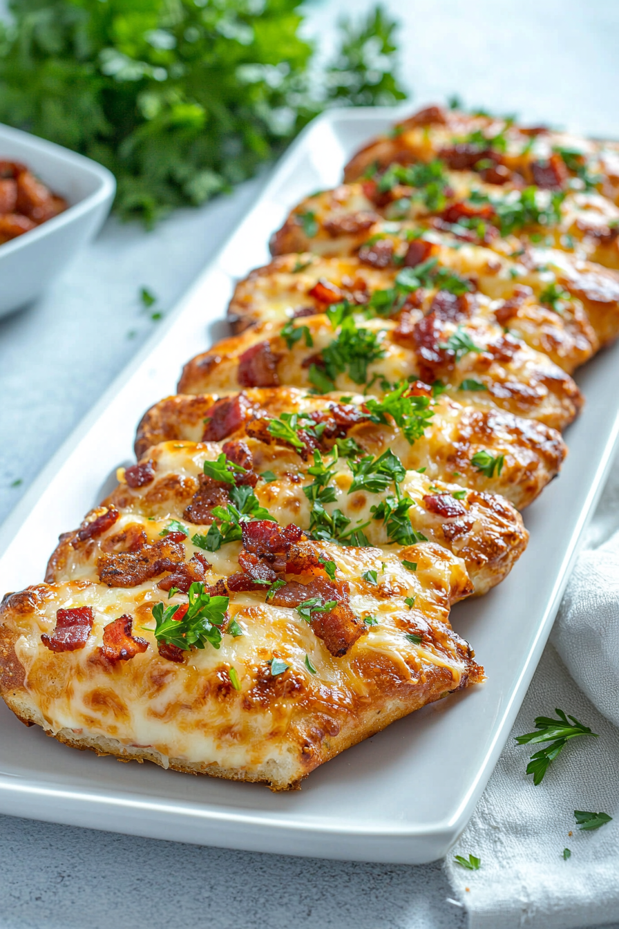 Keto Cheesy Bacon Breadsticks Preparation